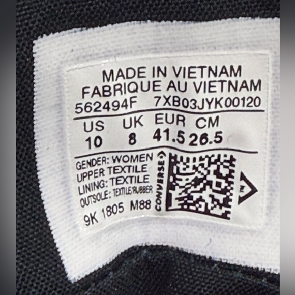 Converse All Star Madison Classic Low Top Shoes Black & Silver Glitter Sneakers - Picture 10 of 10